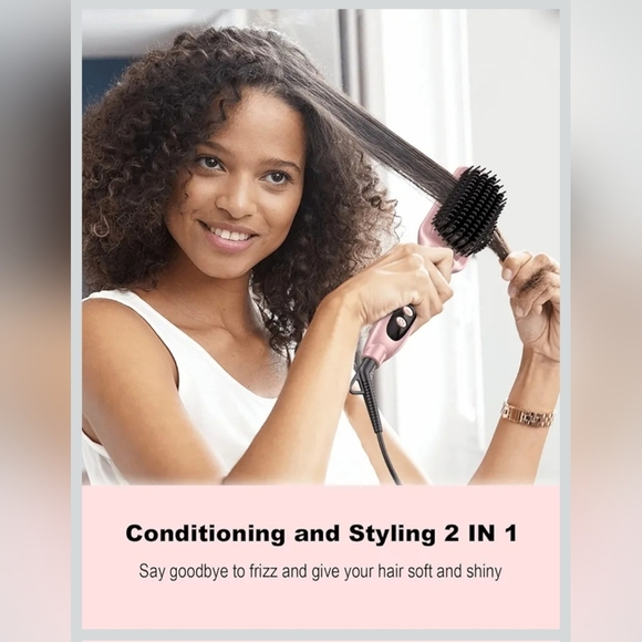 Landot Rose Gold Hair Straightening Brush - Picture 2 of 15